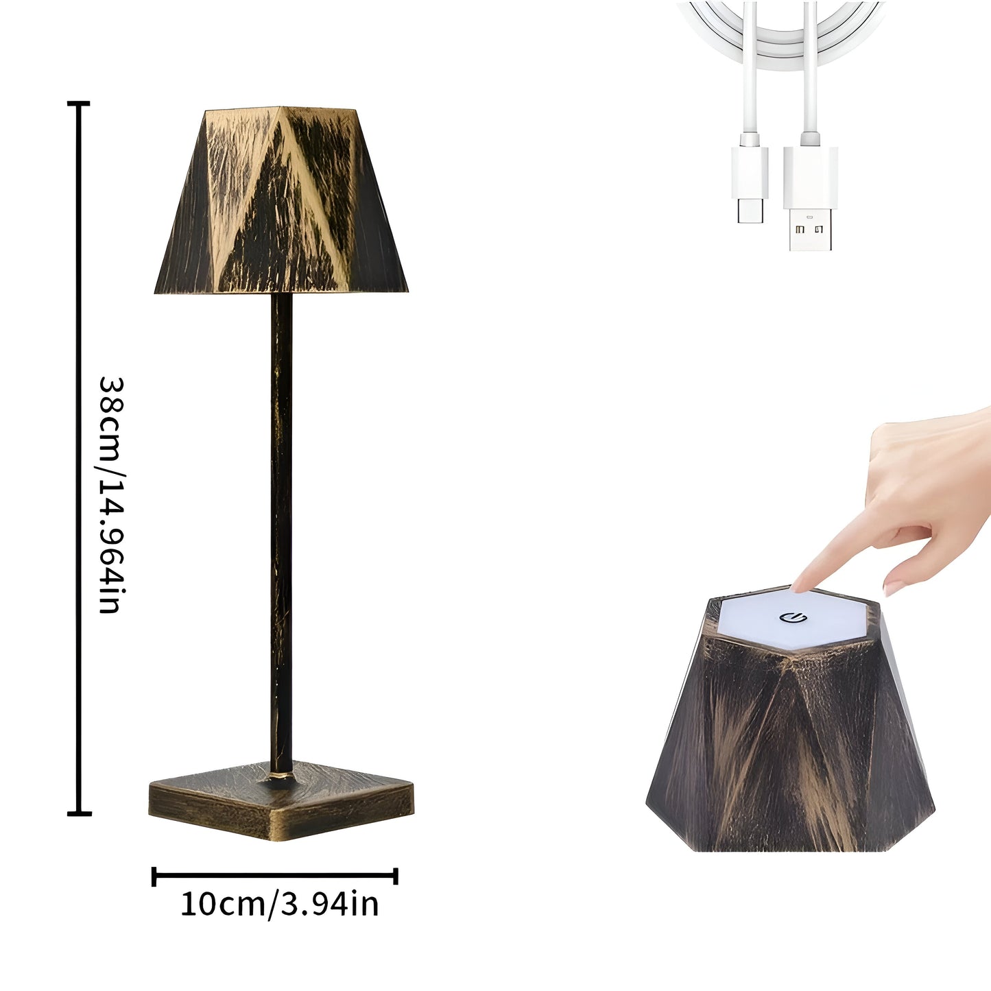 Rechargeable Vintage LED Table Lamp – Portable and Dimmable