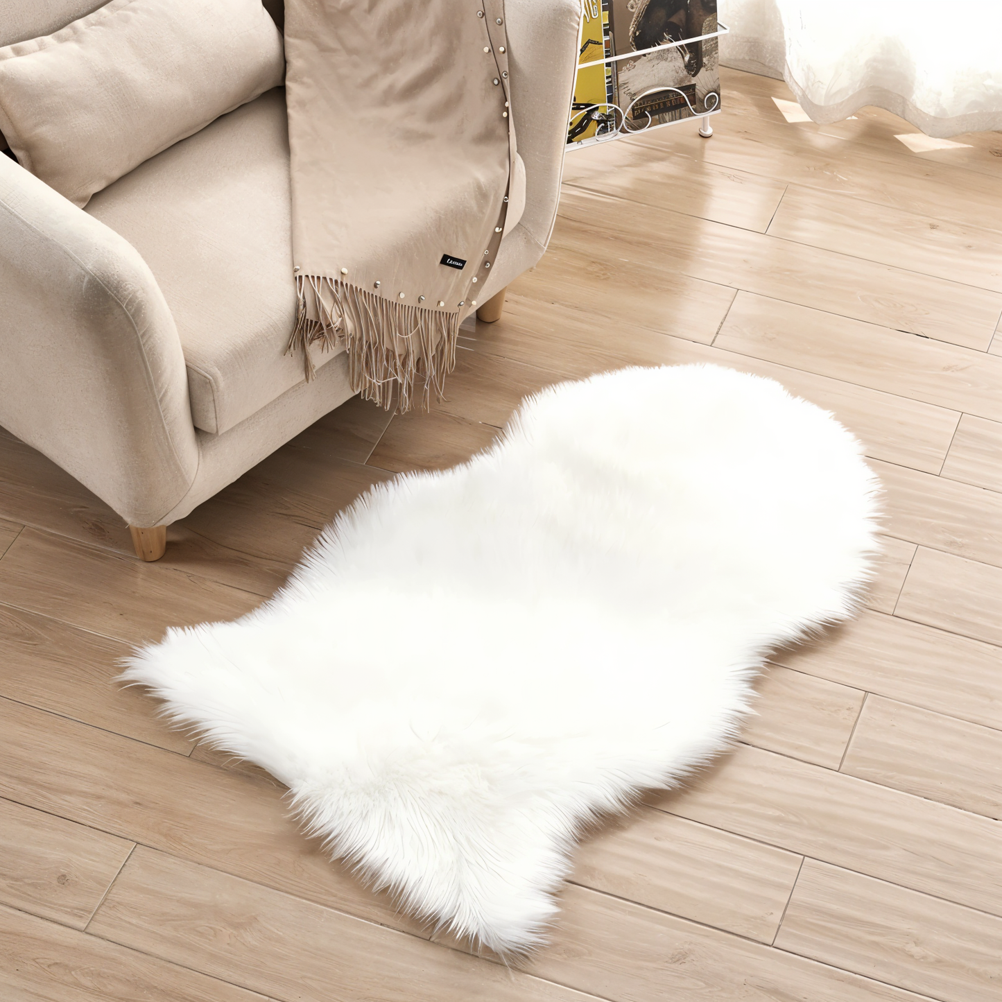 Soft Imitation Sheepskin Rug – Faux Fur for Home Decor