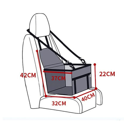 Elevated Dog Car Seat with Waterproof Design – Non-Slip and Secure