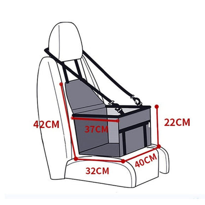 Elevated Dog Car Seat with Waterproof Design – Non-Slip and Secure