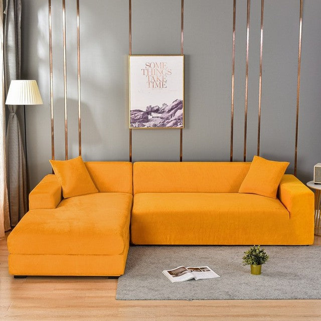 Elastic Velvet Sofa Cover | Complete Protection & Elegant Design | Fits Any Sofa