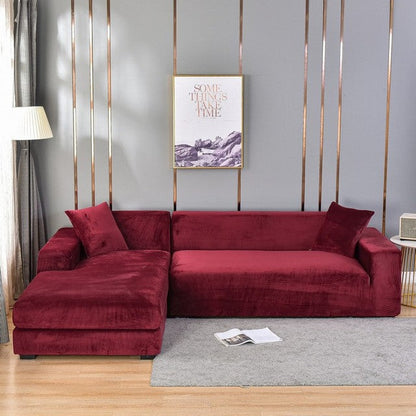 Elastic Velvet Sofa Cover | Complete Protection & Elegant Design | Fits Any Sofa