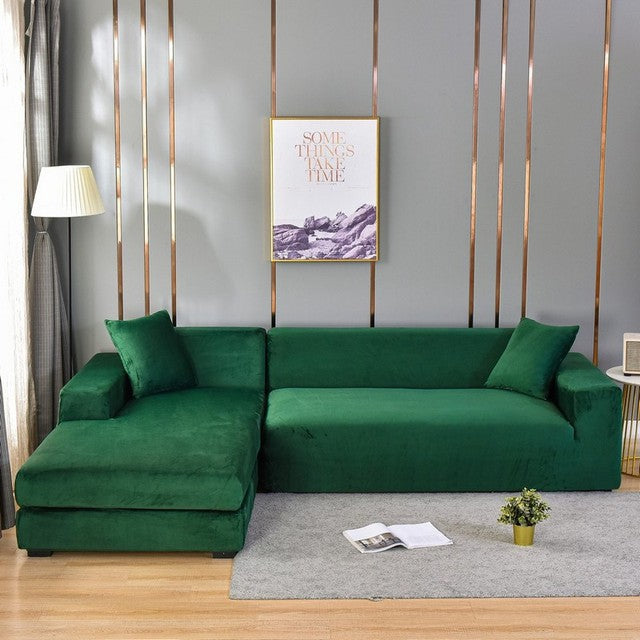 Elastic Velvet Sofa Cover | Complete Protection & Elegant Design | Fits Any Sofa