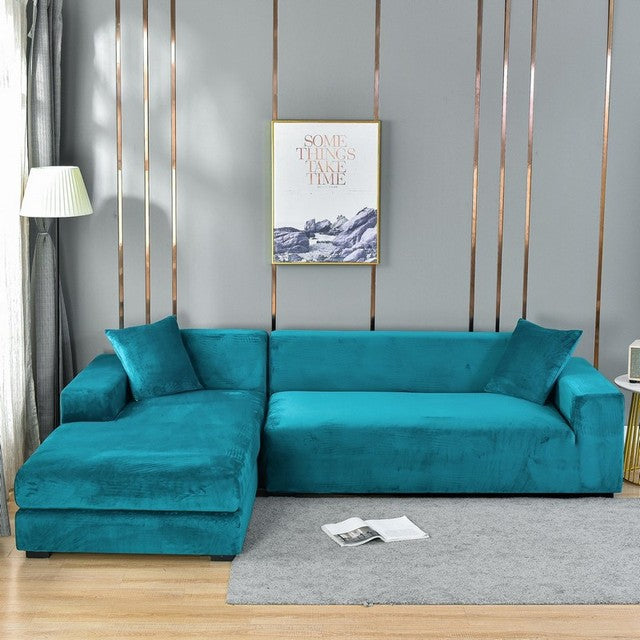 Elastic Velvet Sofa Cover | Complete Protection & Elegant Design | Fits Any Sofa