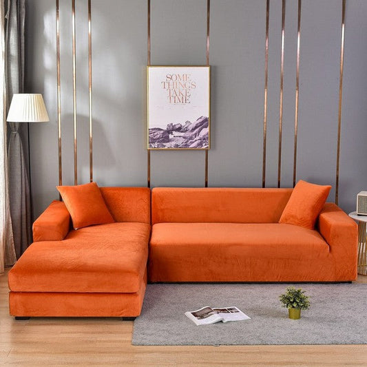 Elastic Velvet Sofa Cover | Complete Protection & Elegant Design | Fits Any Sofa