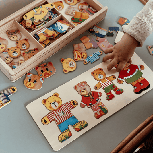 Children's Wooden Puzzle – Imaginative Outfit Combinations for Learning
