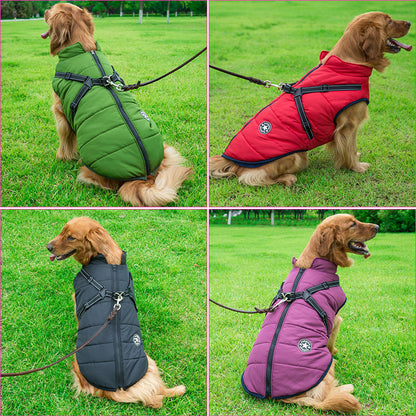All-Weather Dog Jacket with Harness | Windproof & Waterproof