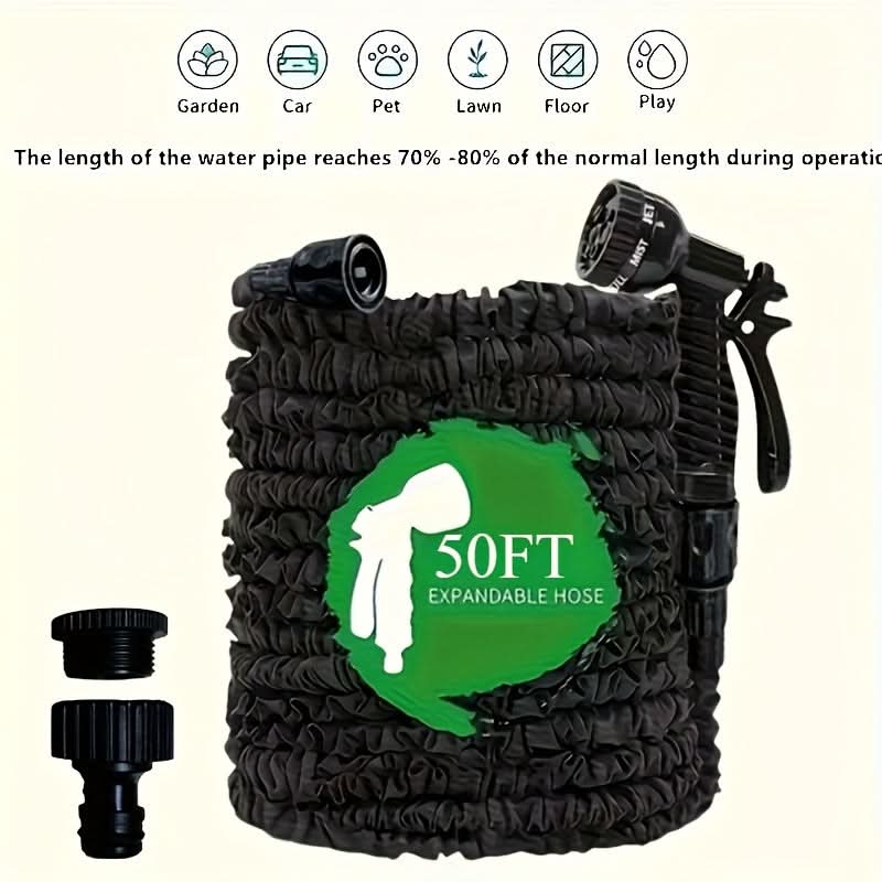 Expandable Garden Hose with Adjustable Spray Control