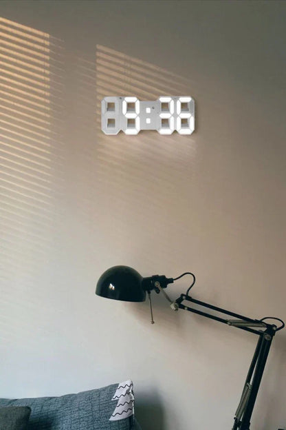 3D LED Wall Clock – Digital Timepiece with Adjustable Lighting