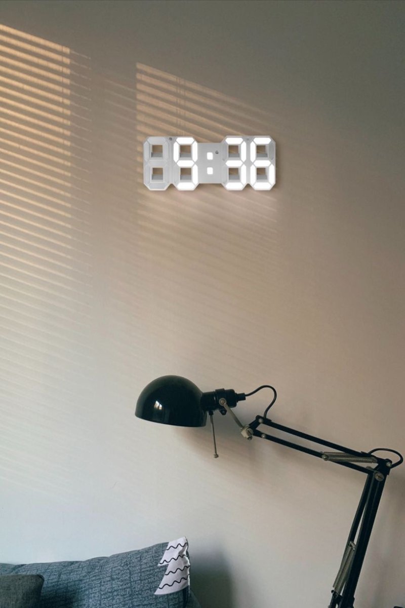 Dimmable Digital Display 3D Wall Clock with LED Lights