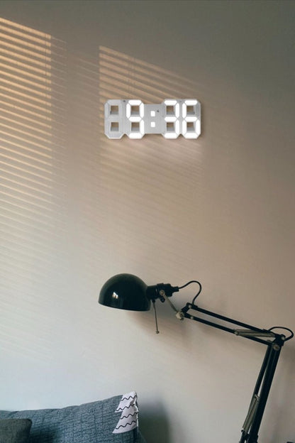 Dimmable Digital Display 3D Wall Clock with LED Lights