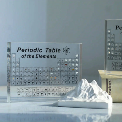 Light-Up Wooden Base Periodic Table with 83 Real Elements – Educational Decor
