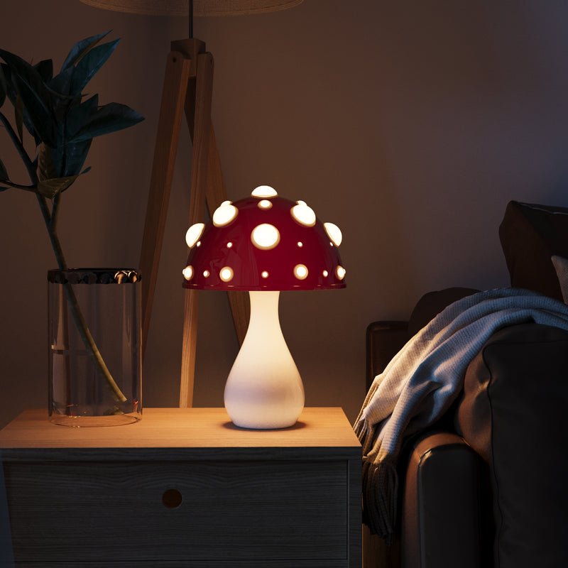 Modern LED Bedside Lamp with Dimmable Function - Mushroom Design