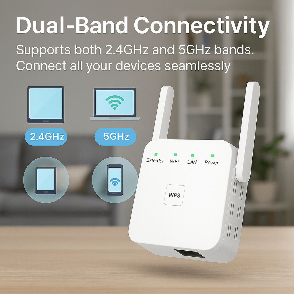 5G WiFi Range Extender – Dual-Band Signal Booster for Home & Garden