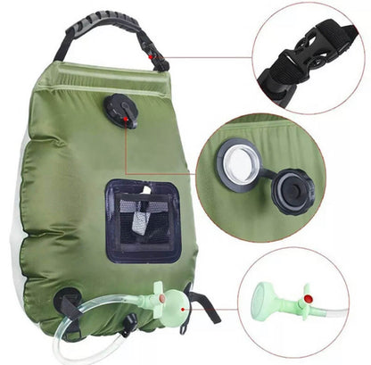 Foldable 20L Outdoor Shower Bag with Solar Heating System