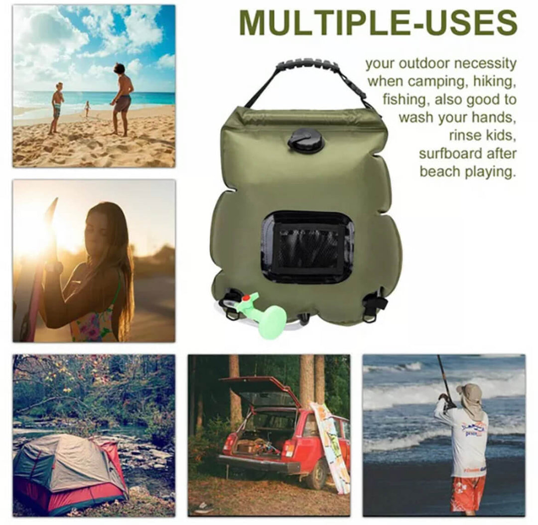 Foldable 20L Outdoor Shower Bag with Solar Heating System