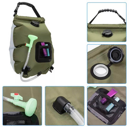 Foldable 20L Outdoor Shower Bag with Solar Heating System