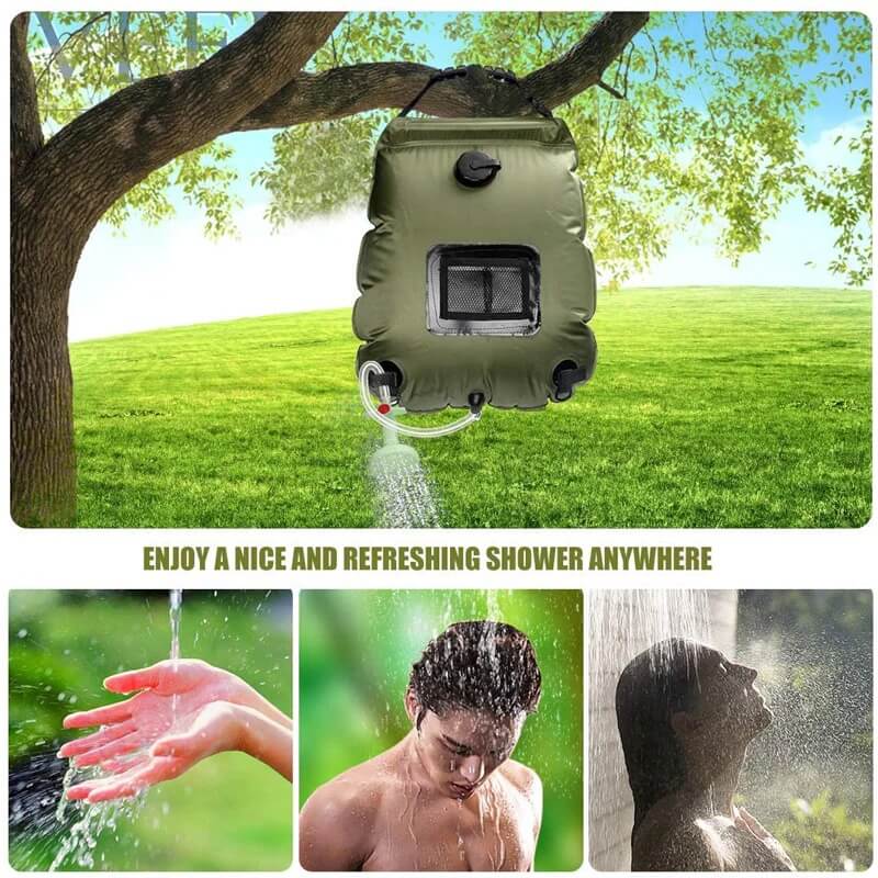 Foldable 20L Outdoor Shower Bag with Solar Heating System