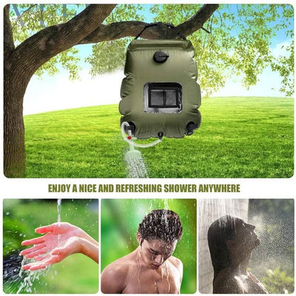Foldable 20L Outdoor Shower Bag with Solar Heating System