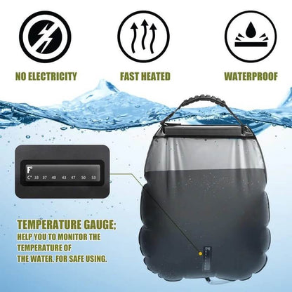 Foldable 20L Outdoor Shower Bag with Solar Heating System