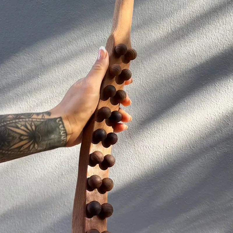 Natural Wood Body Massage Roller for Smooth Skin