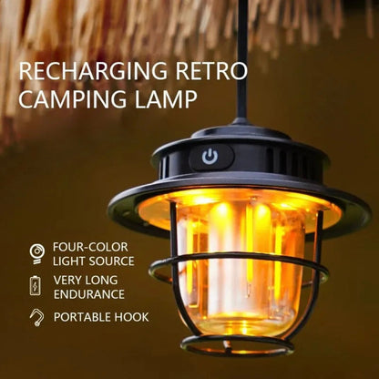 Vintage-Inspired Rechargeable Lantern for Outdoor Adventures