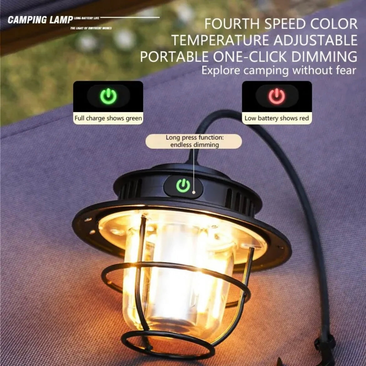 Vintage-Inspired Rechargeable Lantern for Outdoor Adventures