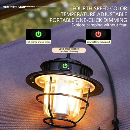 Vintage-Inspired Rechargeable Lantern for Outdoor Adventures