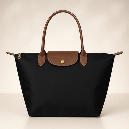 Sophisticated Waterproof Tote Bag with Leather Handles