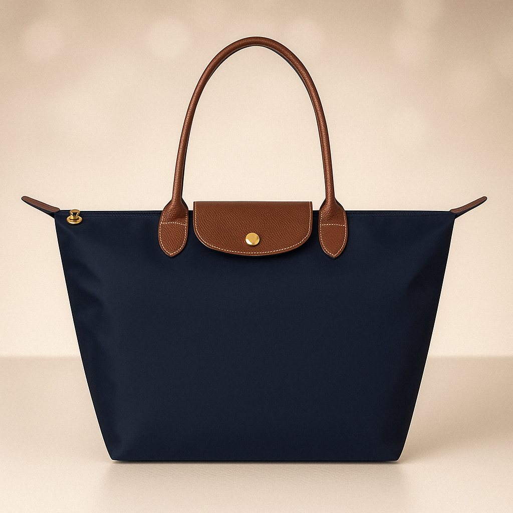 Sophisticated Waterproof Tote Bag with Leather Handles