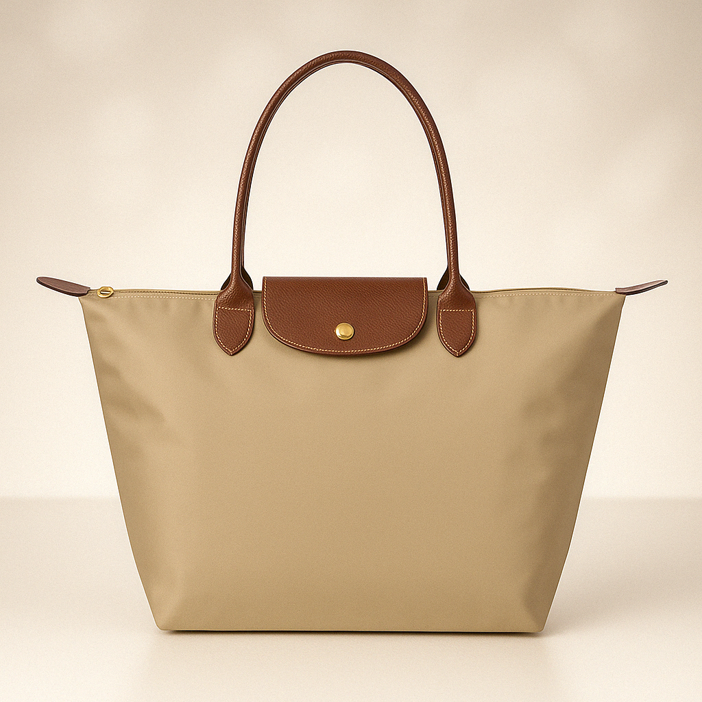 Sophisticated Waterproof Tote Bag with Leather Handles