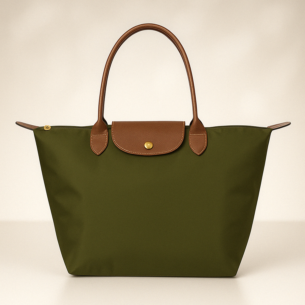 Sophisticated Waterproof Tote Bag with Leather Handles