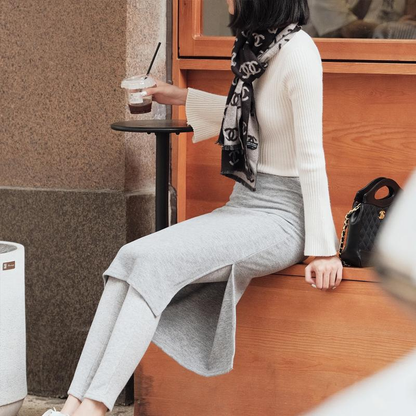 Chic Thermal Leggings with Attached Skirt