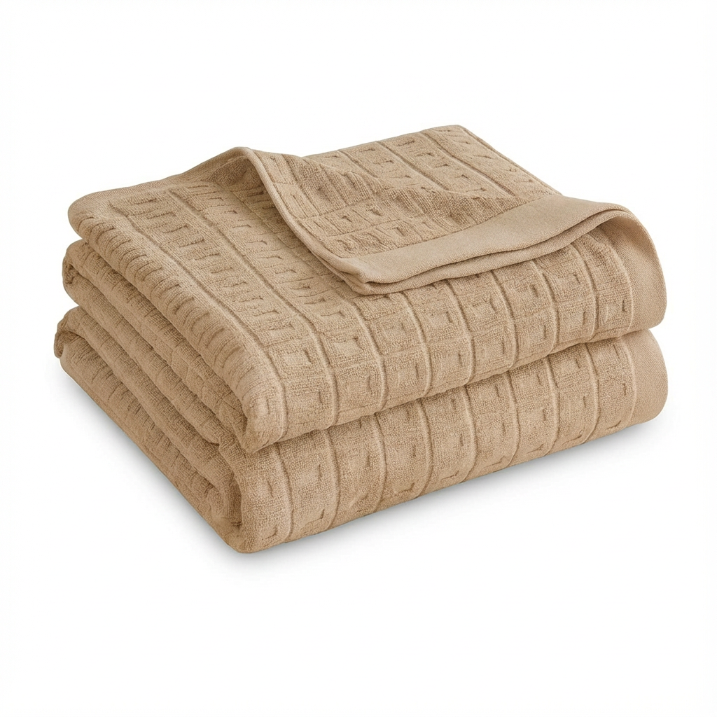 Cotton Waffle Summer Blanket – Lightweight Bedspread and Throw