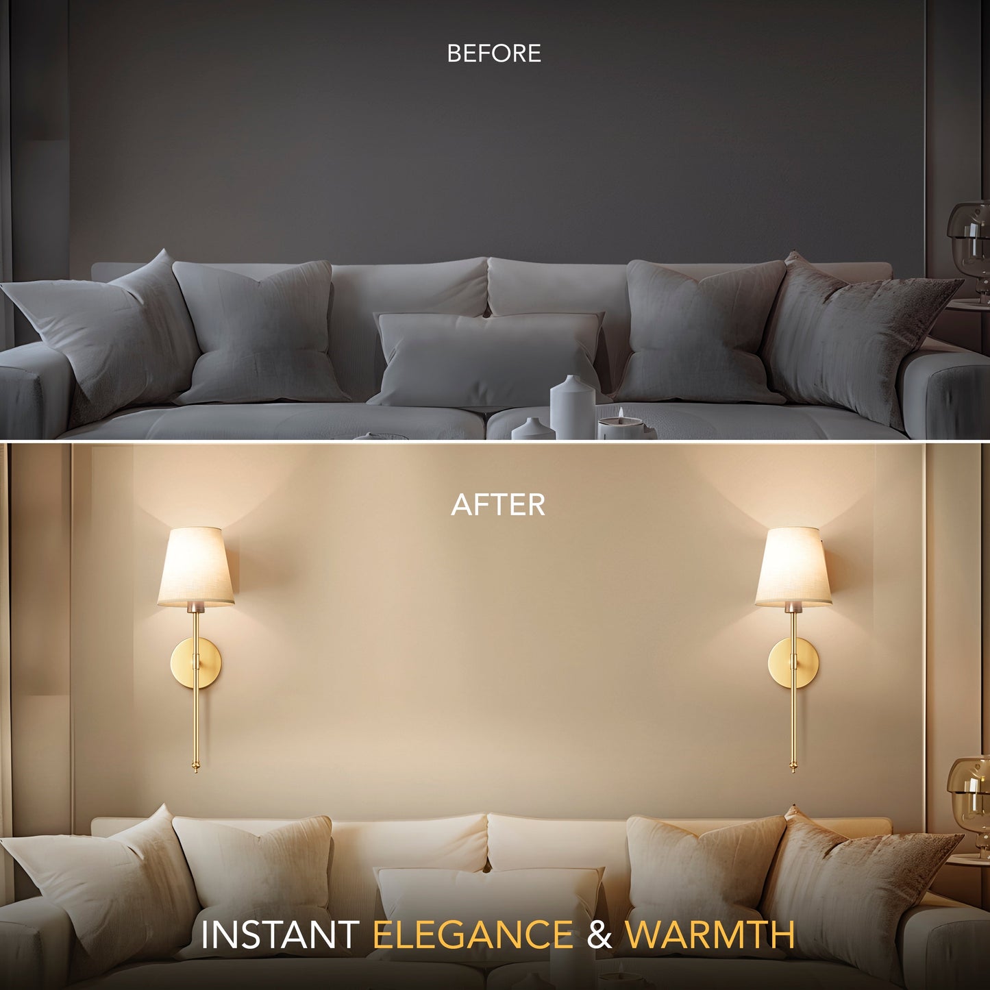 Sleek Wireless Wall Lights for Effortless Ambiance