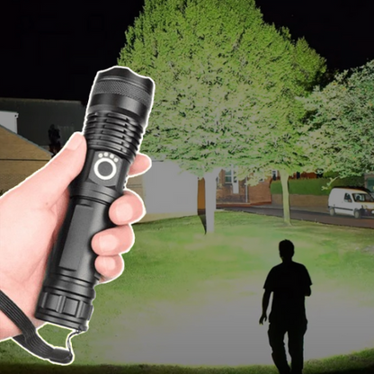 Rechargeable LED Flashlight with Zoom – High Lumen Output