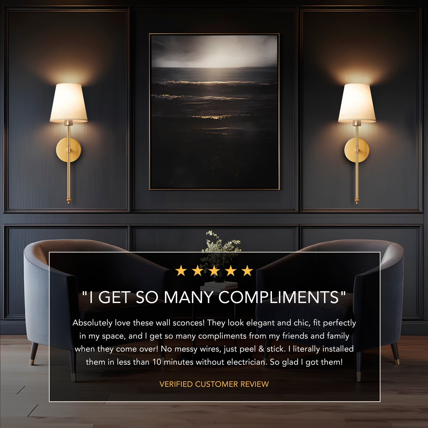 Sleek Wireless Wall Lights for Effortless Ambiance