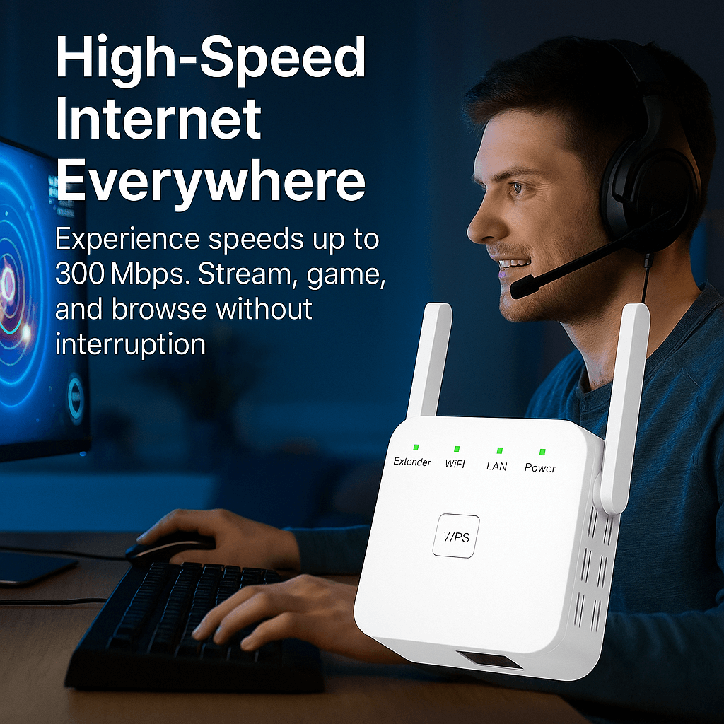 5G WiFi Range Extender – Dual-Band Signal Booster for Home & Garden