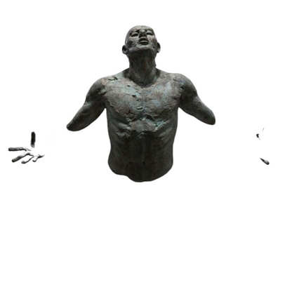 Abstract Climber Wall Art Sculpture - 3D Resin Ornament in Imitation Copper