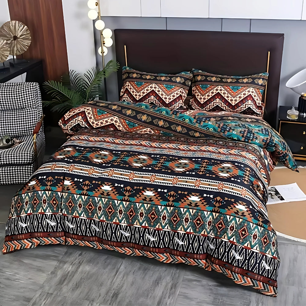 Vibrant Bohemian Quilt Cover Set for Chic Bedrooms