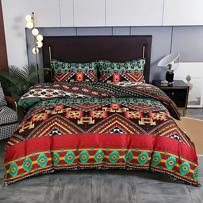 Vibrant Bohemian Quilt Cover Set for Chic Bedrooms