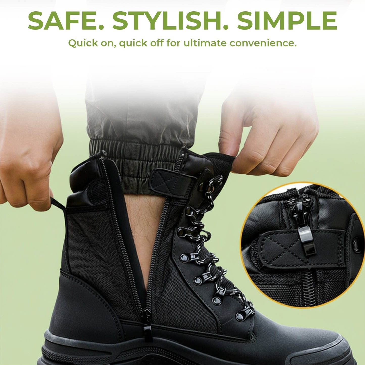 Safety Boots with Side Zipper for Ultimate Comfort