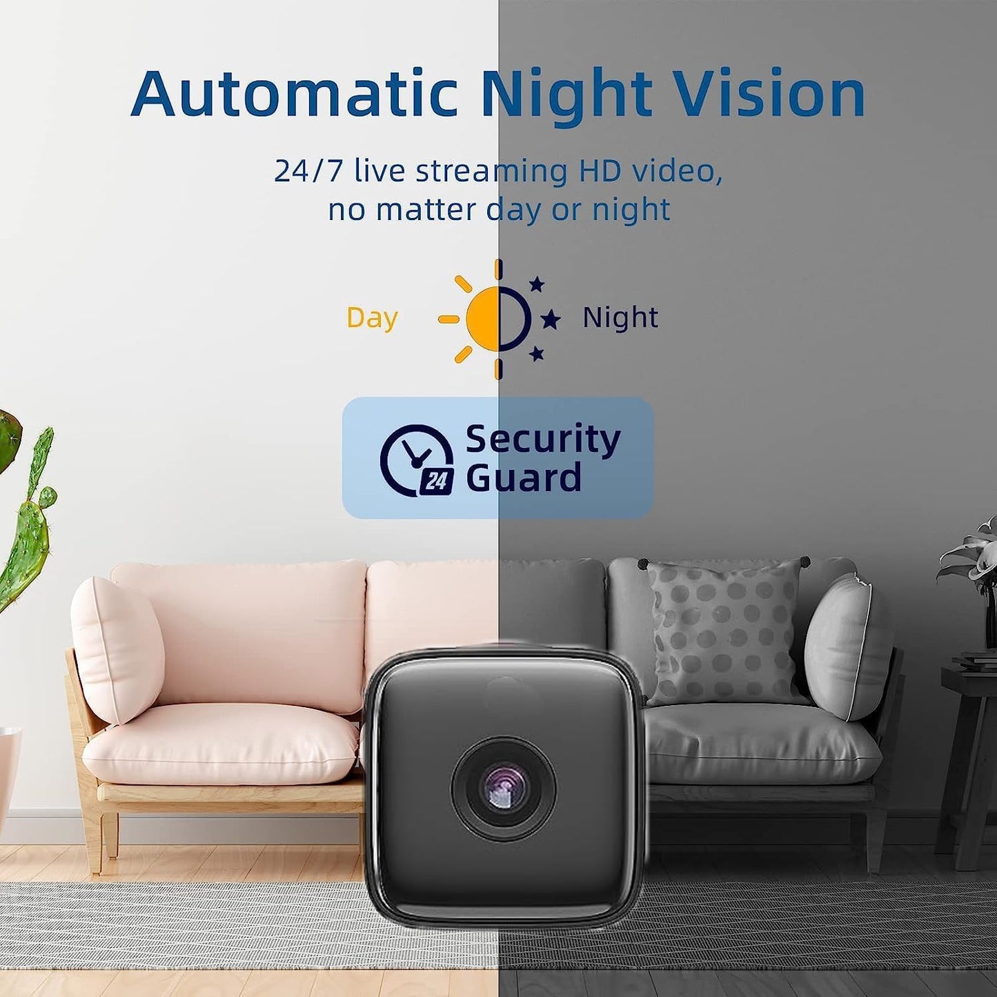 Smart Home Indoor Camera with Night Vision & Motion Alerts