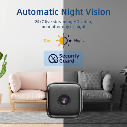 Smart Home Indoor Camera with Night Vision & Motion Alerts