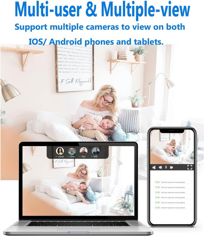 Smart Home Indoor Camera with Night Vision & Motion Alerts
