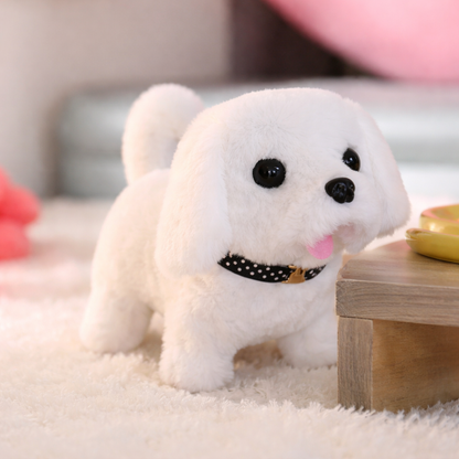 Plush Puppy Toy Robot Dog - Interactive Walking, Barking, and Wagging Tail