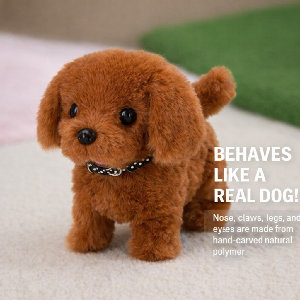 Plush Puppy Toy Robot Dog - Interactive Walking, Barking, and Wagging Tail