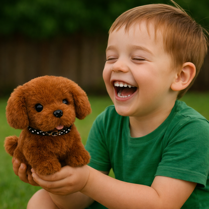 Plush Puppy Toy Robot Dog - Interactive Walking, Barking, and Wagging Tail