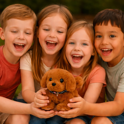Plush Puppy Toy Robot Dog - Interactive Walking, Barking, and Wagging Tail