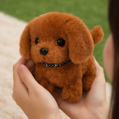 Plush Puppy Toy Robot Dog - Interactive Walking, Barking, and Wagging Tail